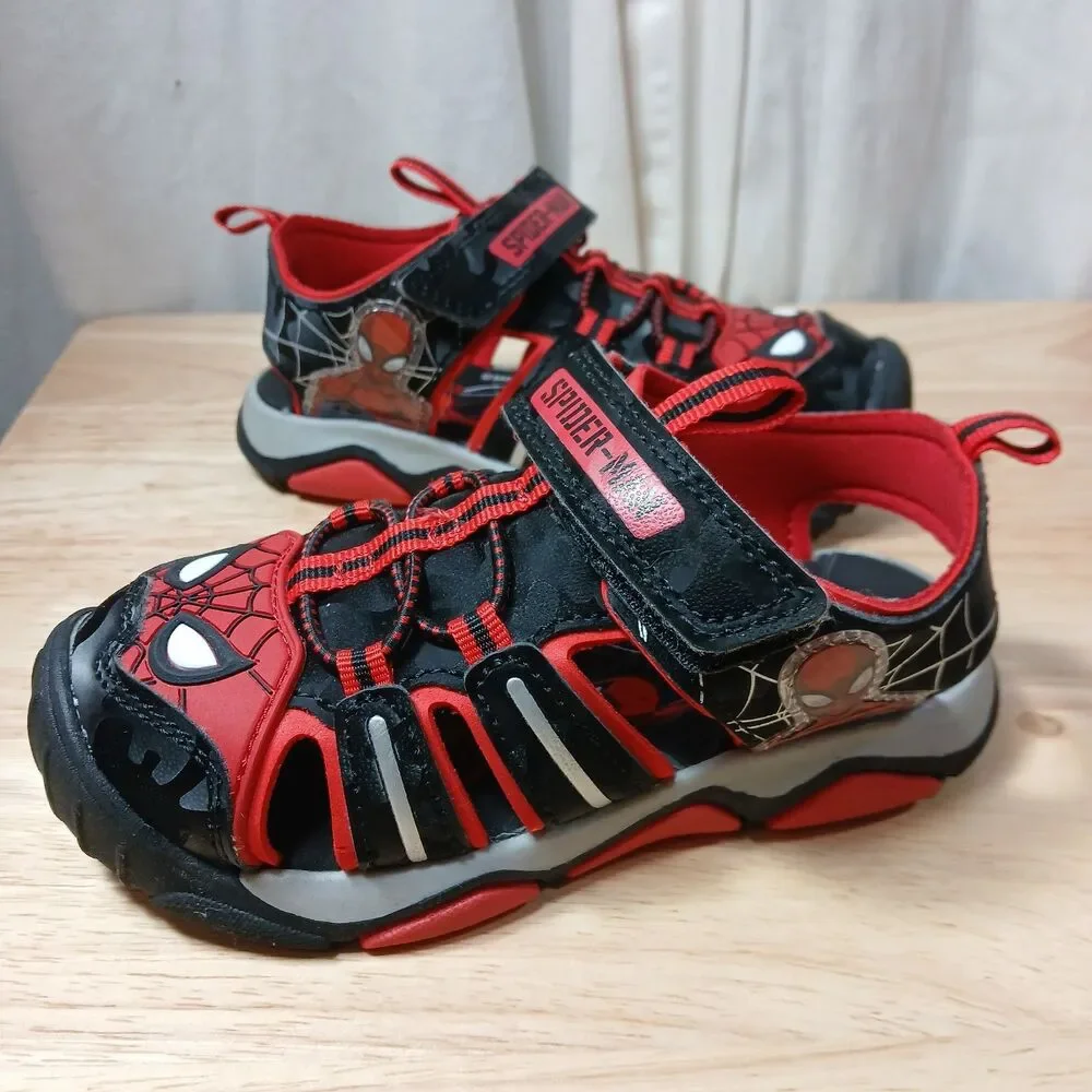 Marvel Spiderman Fisherman Sandals Boy Toddlers Size 10